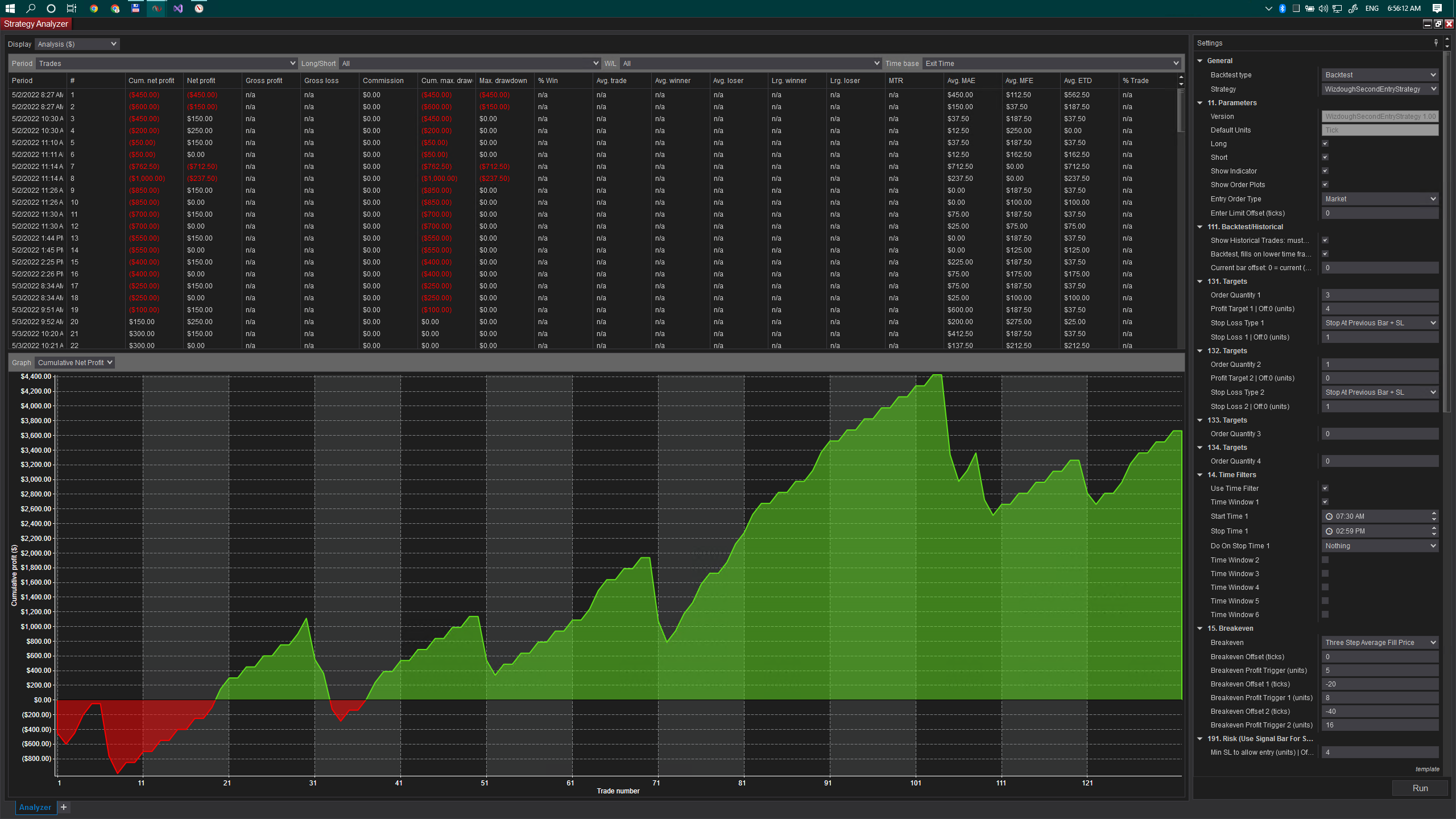 NinjaTrader import and strategy setup